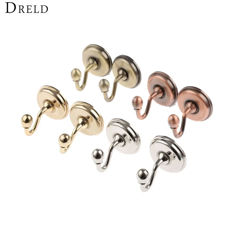 

DRELD 2Pcs Curtain Tieback Europe Tassel Hook Window Curtain Drapery Door Wall Hooks Holder Hanger Bronze Curtain Decorative