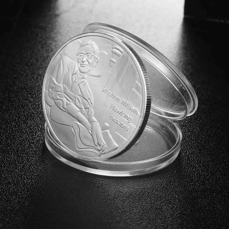 Stephen Hawking Commemorative Coin Non currency Bitcoin Art Collection Memorial Coins Art Collection