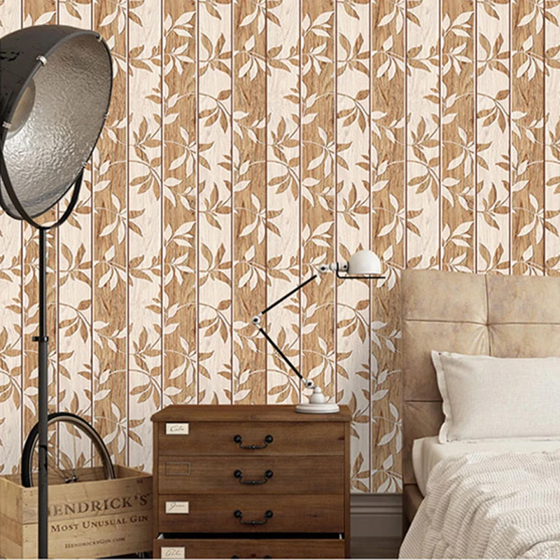 

PVC Self-Adhesive Wallpaper 3D Leaves Vintage Wall Sticker Bedroom Study Kitchen Waterproof Wall Paper For Walls Papel De Parede