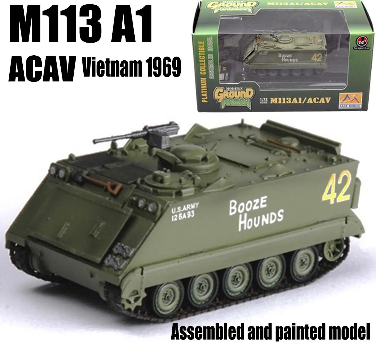 M113 бронированный Перевозчик персонала Вьетнам 1969 Танк 1/72 без литья под давлением