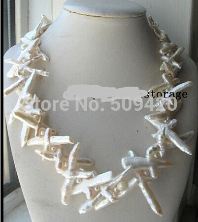 

Free shipping >>@ +>WOW! freshwater pearl cross round white necklace