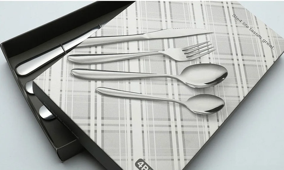 Stainless steel European and American knife and fork the main four pieces of dinner tableware