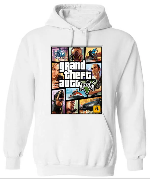 Grand Theft Dragon Ball Z GTA забавные толстовки мультфильм подарок бойфренд толстовки мужские - Цвет: Белый