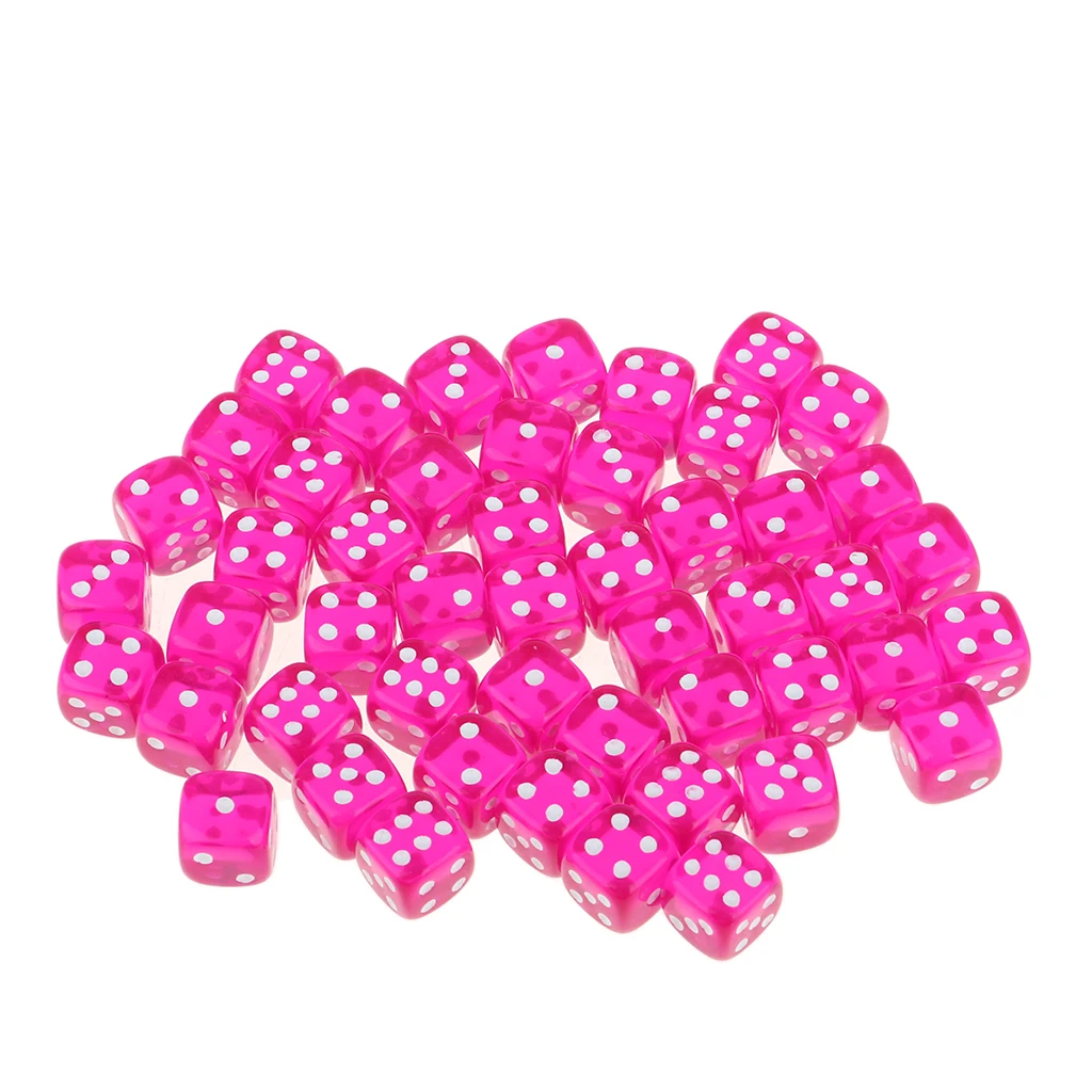 Perfeclan 50pack of Six Sided Dices D6 Dice for Dungeons & Dragons D&D RPG Board Games D6 Dice Set 12mm