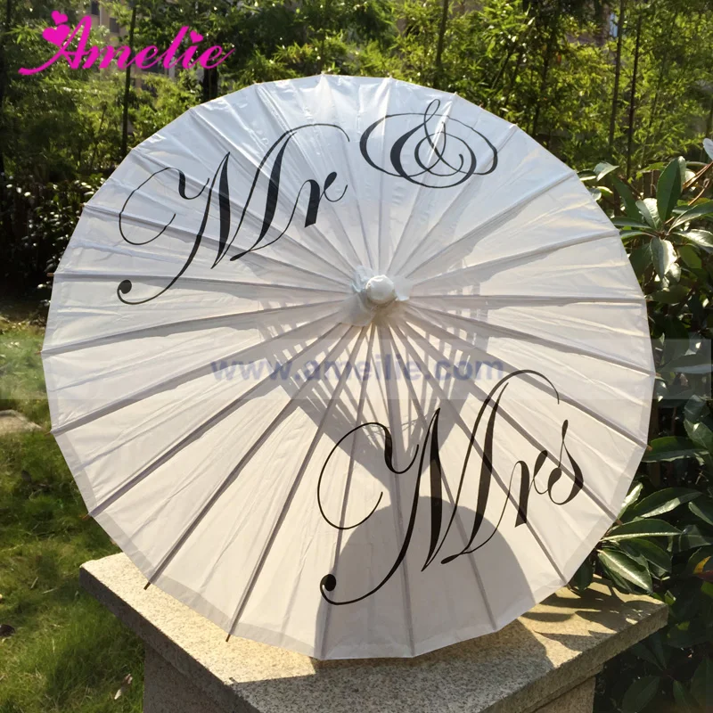 

Free Shipping Wedding Personalized Custom Mr and Mrs Parasol Printed Bride Paper Wedding Umbrella Photo Prop Ceremony