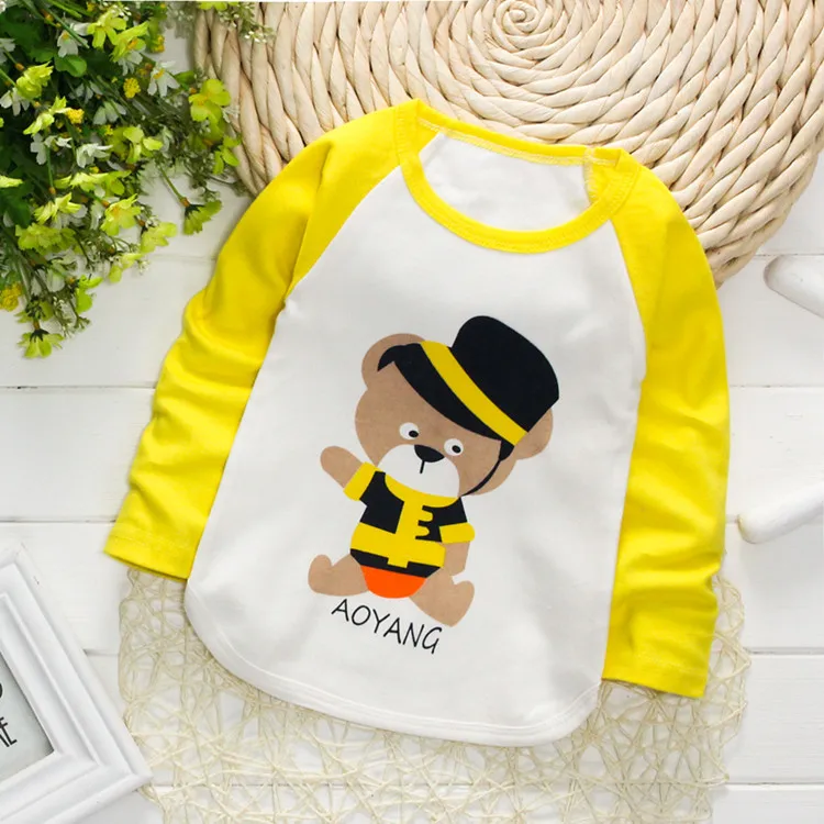 Boys Girls Cartoon Long Sleeve T Shirts Summer Baby Boys Cotton Clothes T Shirts Children Printed Tops Tees Kids Clothing 18M-5T - Цвет: 07