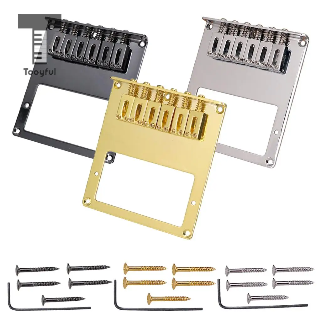 Tooyful 6 String Flat Saddles Bridge Fix Type for Tele Electric Guitar