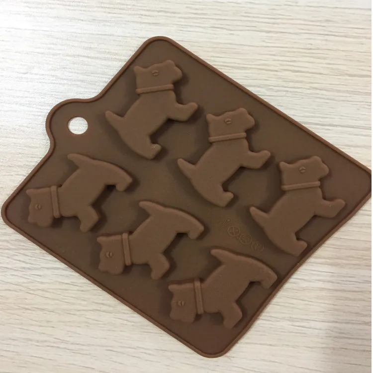 2 Pk Scotty Dogs 6 Cavity Brown Silicone Mold for Fondant Gum Paste Chocolate 
