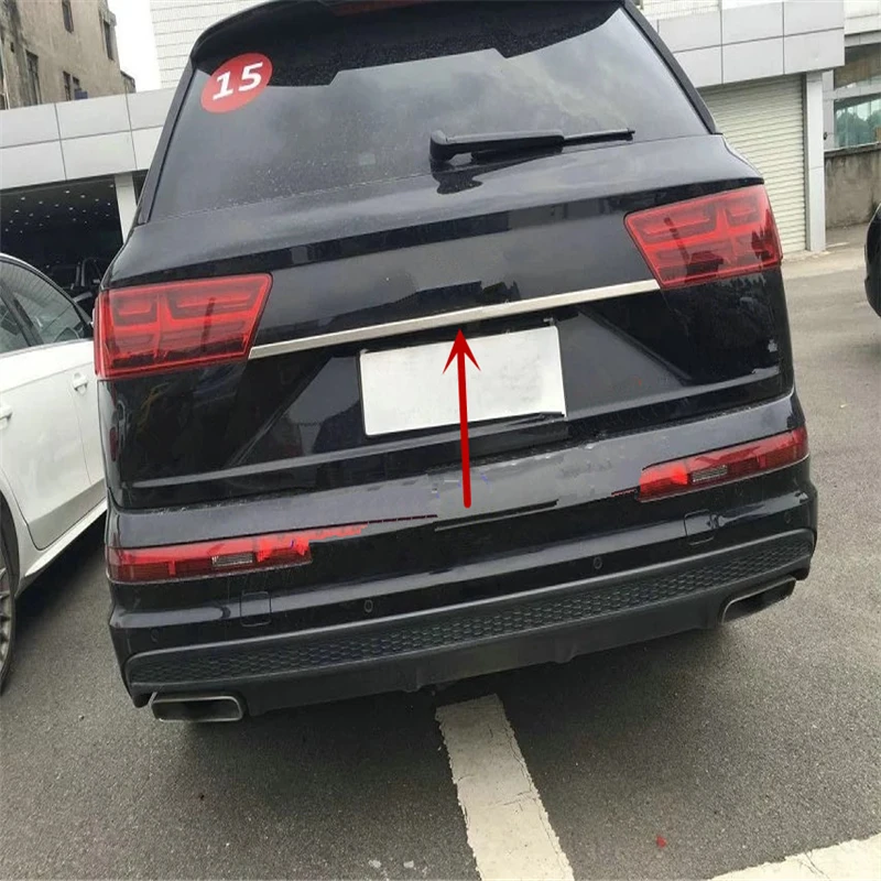 car sedan auto cover styling for Audi Q7 2016 stainless steel rear tail trunk boot door upper