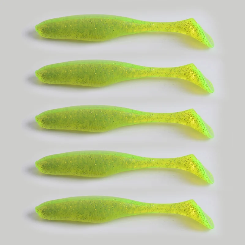 HOTUT 3D Eyes Soft Fishing Lures - Paddle Tail, 10 Pre-Rigged Lures, Sharp Single Hook Baits For Sea Bass Pike Trout Perch