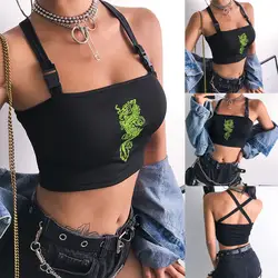 2019 черный Для женщин майка Sexy Светоотражающие Bralet Пряжка трубки топ, жилет на бретельках слитный купальник укороченный топ топ, жилет