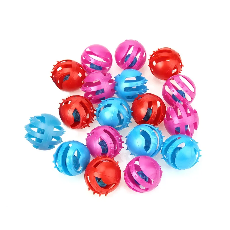 18 Pcs 10/18 шт Цветные мячи для домашних животных, кошек, котят, легкие мячи с колокольчиком, Чейз, погремушка, игрушка для кошек - Цвет: 18 Pcs