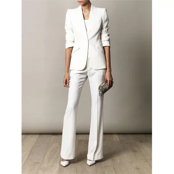 

Custom female office uniform designs women business suits one botton slim formal pant suits for weddings lady trouser suit