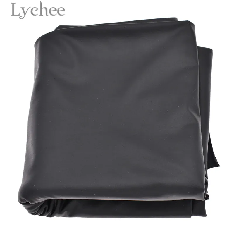 Lychee Life чистый черный стрейч искусственная кожа ткань эластичная синтетическая кожа для юбки брюки DIY швейный материал для одежды