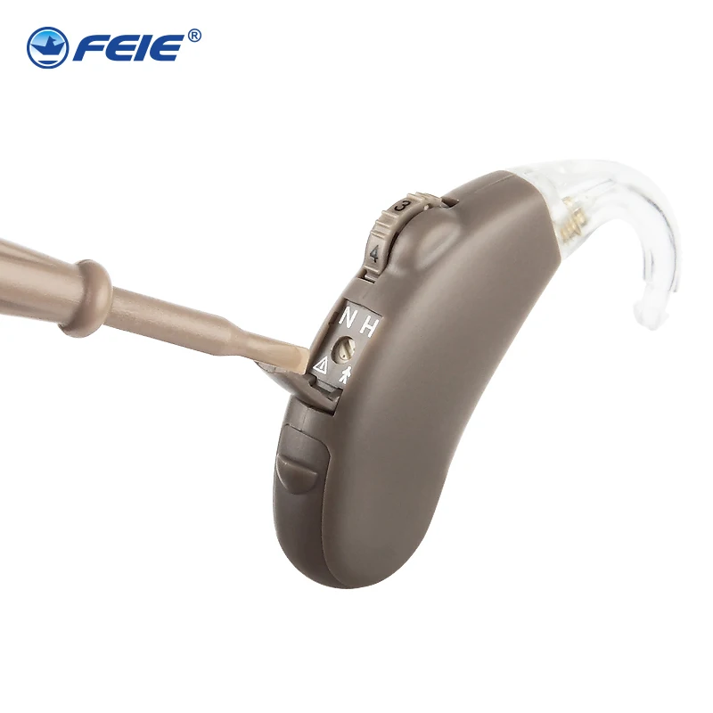 

Mini Digital Tone Hearing Aid Kit Behind the Ear Personal Sound Voice Amplifier Battery Adjustable for the Elderly Gift s-203
