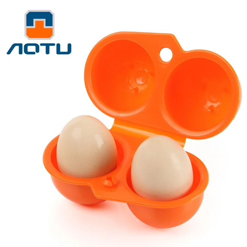 

New Kitchen Convenient Egg Storage Box Container Hiking Outdoor Camping Carrier For 2 Egg Plastic Case