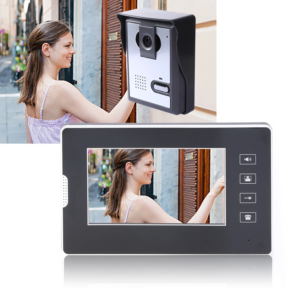 

High-definition 7'' colorful Video LCD Door Phone Visual Intercom Doorbell Kit Home Security System FULI