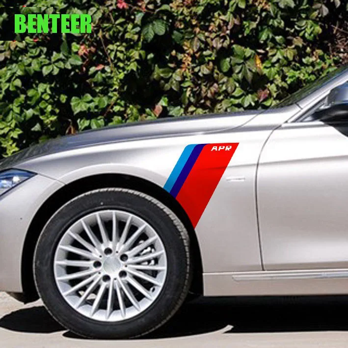 

2pcs APR power Motosports car style car sticker for BMW E90 F30 F10 X1 X3 X5 X6 E46 E36 E60 Audi TT A3 A5 A6 A7 A8 vk