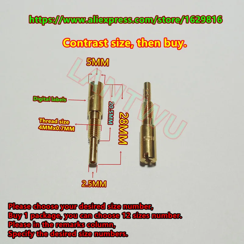 

(12 pcs/pack)Mikuni carburetor N224.103 (TMX36) 2.5MM atomized head pilot jet KX125 LT-Z400 YFM350 YZ125 jet(choose your size)