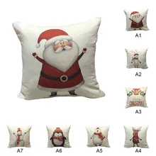 

Christmas Cartoon Throw Pillow Case Home Bar Shop Decorative Santa Claus Snowman Elk Pattern Throw Cover Pillowcase