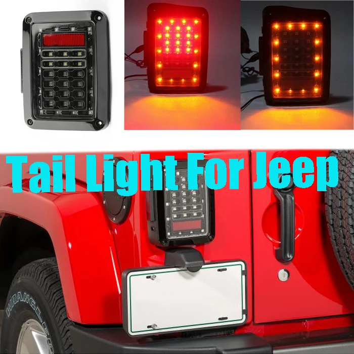 Hotsale 1Pair Tail Lights Assembly For Jeep Wrangler American Version Running Turn Signal Light Rear Brake 2007~2014 | Автомобили и
