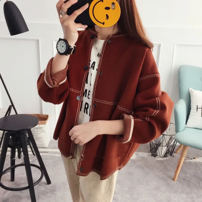

Plus Size Kintted Cardigan Women's Sweater Coat for Student