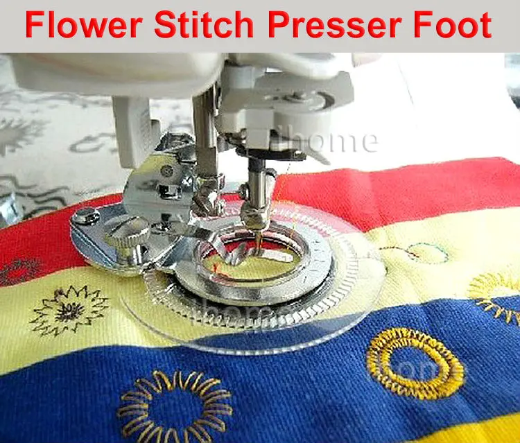 Variation Decorative Daisy Flower Stitch Presser Foot for Low Shank