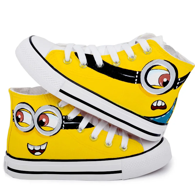 

Children Canvas Shoes 2018 Spring Hand Painted Boys Girls Canvas Sport Shoes Despicable Me Minions Casual Kid Sneakers 2-10y