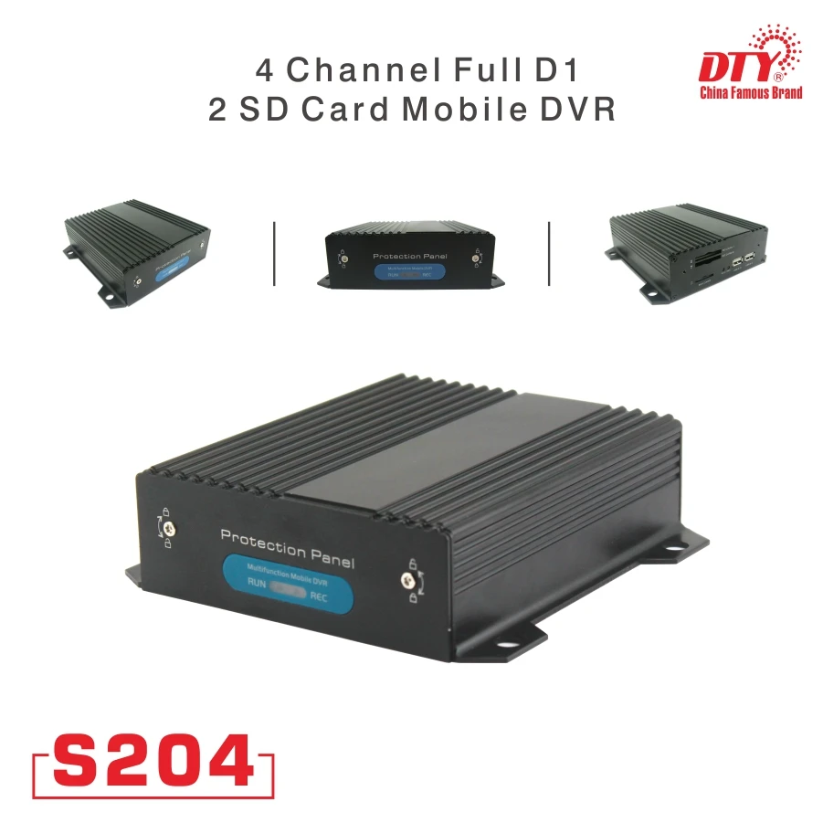 DTY S204 4GW (4 г + WiFi GPS) прочный 4ch H.264 Dual SD Card 4 GPS Wi Fi Мобильный видеорегистратор с