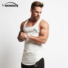 Yocndux Новые поступления для мужчин Бодибилдинг майка для бодибилдинга без рукавов бренд спортивные рубашки спортивные бег печати жилет