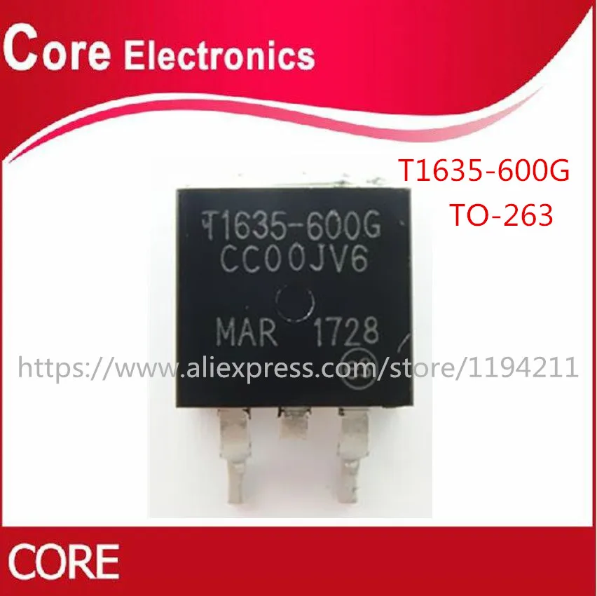 10 шт. T1635-600G TRIAC 600V 16A 35MA D2PAK-263 Новый | Электронные компоненты и принадлежности