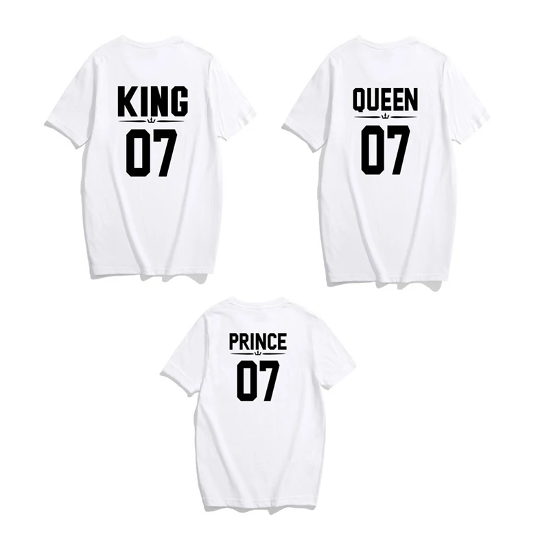Одинаковая одежда для семьи летние футболки с коротким рукавом для мамы, папы, дочки и сына семейная одежда принцессы, королева принц - Цвет: 6