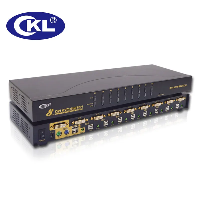 Monitor de pc Rack de Metal Dvi com Áudio e ps Portas Switch Kvm – 2 Teclado Hot-chave Mouse Switcher Ckl-9138d Ckl 8 Usb