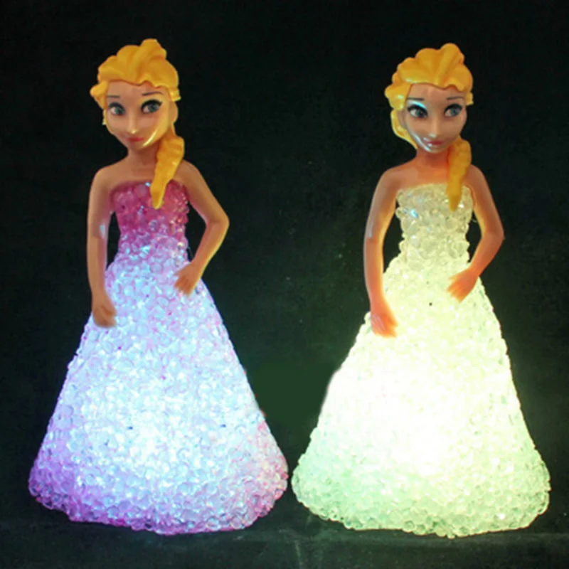 FFLACELL детские куклы, игрушки для девочек, Анна, Эльза, кукла, Снежная королева, 7 светодиодный, меняющий цвет, ночник, светильник, подарок