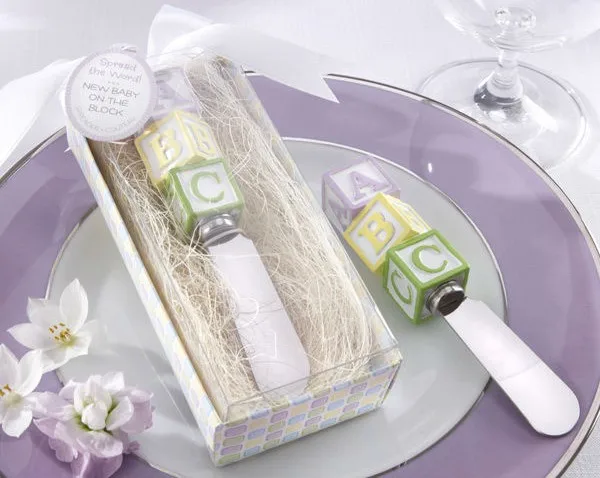 

New Baby on the Block Alphabet Block Spreader 100PCS/LOT wedding baby shower favor birthday party gifts Free shipping
