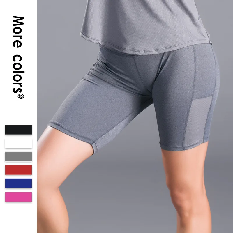 

Gym Running Sport Women Biker Yoga Shorts Fitness Workout High Waist Tight Legging Summer Spring Colorful Polyester Sportswear