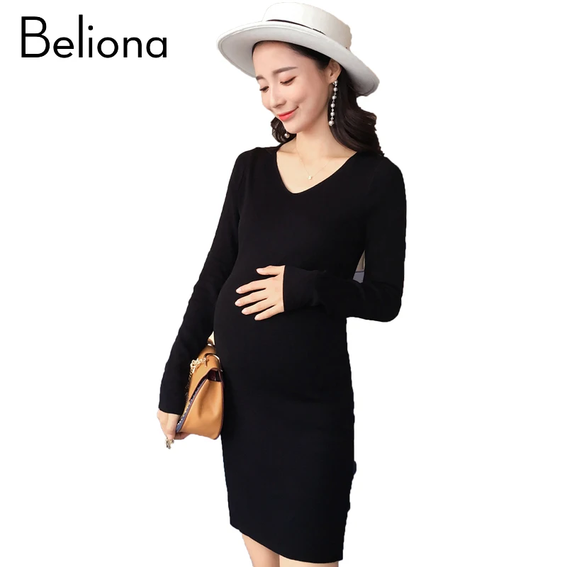 

Winter Slim Maternity Sweaters Knitting Dresses for Pregnant Women Maternity Clothes 2017 Autumn Pregnancy Clothing
