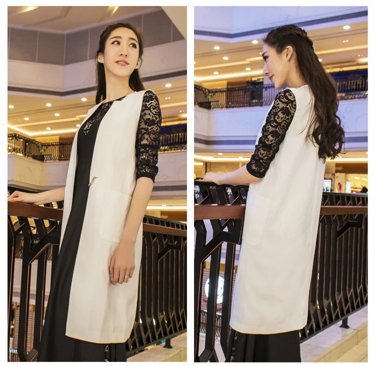 Весна 2017 универсальный Женский Длинный жилет жакет без рукавов|jacket mickey|jacket