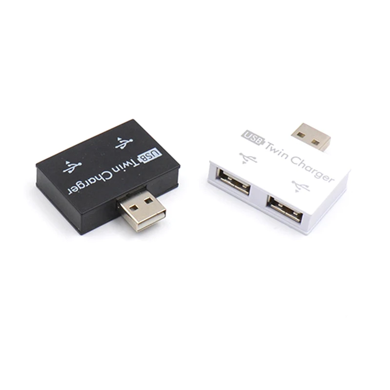 

High Speed USB Hub 2 Ports USB 2.0 Splitter Mini Adapter Charger Rotatable Hub USB For Phone Tablet Computer Peripherals (N0716)