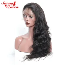 180% Density Full Lace Human Hair Wigs For Black Women Brazilian Body Wave Brazilian Virgin Hair Wig With Baby Hair Sunny Queen