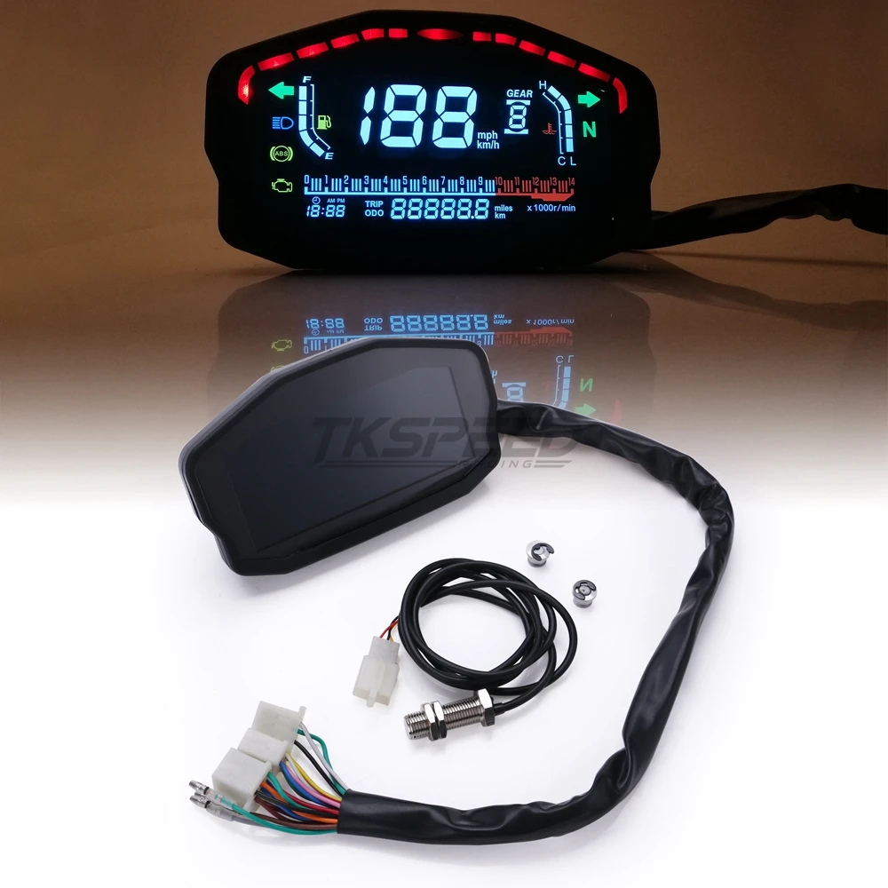 Best For 1,2,4 Cylinders Motorcycle Universal LED LCD Speedometer Digital Backlight Odometer For BMW Honda Ducati Kawasaki Yamaha