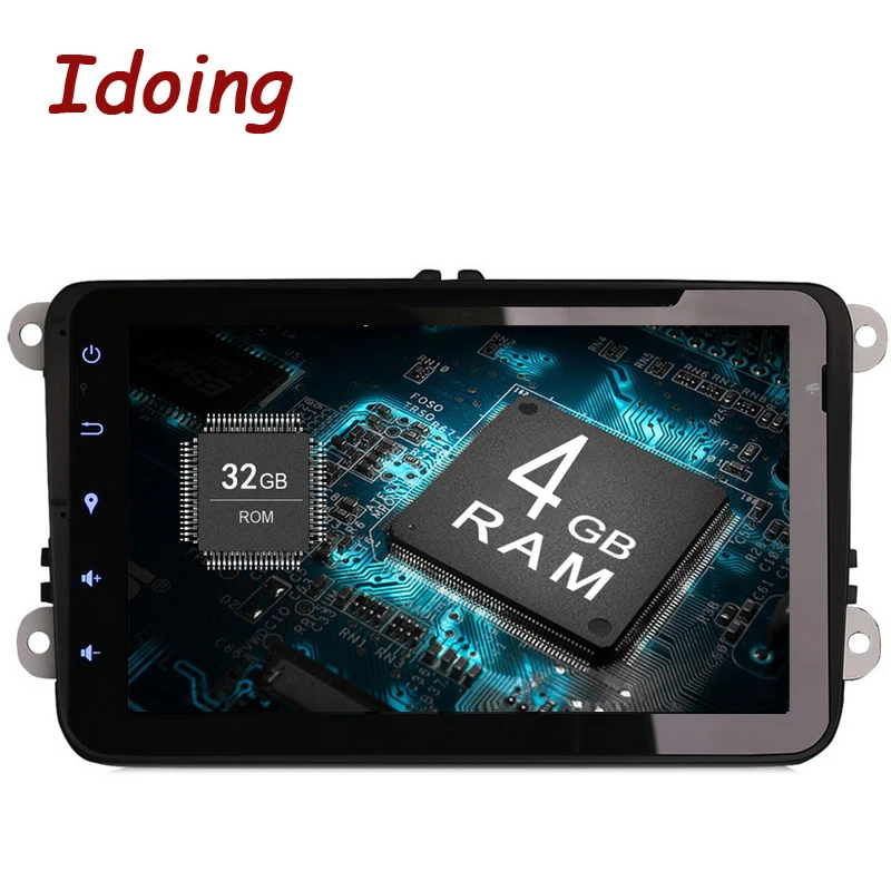 Idoing Android8.0/4G + 32G/8Core для VW polo Jetta Golf 2Din автомобильный dvd-плеер мультимедийное Видео