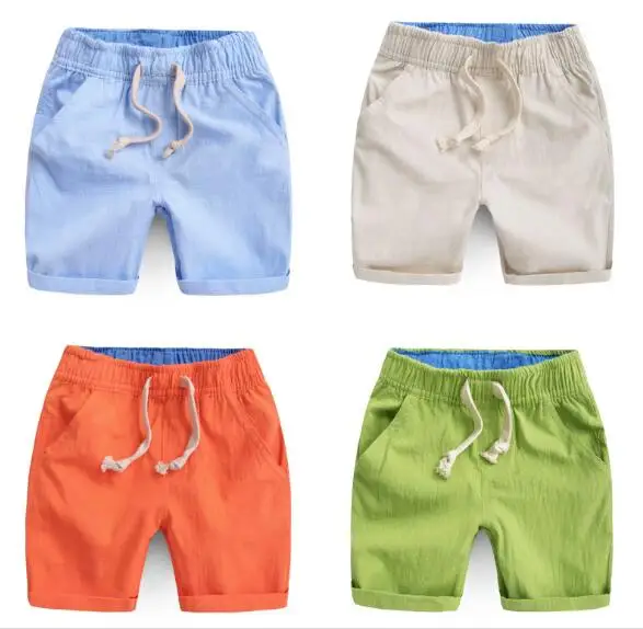 

2023 Summer Children's Clothes Boys Shorts Solid Casual Thin Cotton Baby Unisex Shorts For Boys Girls Kids Lined Shorts