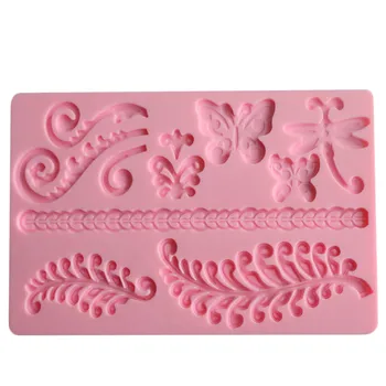

Ferns Shape Fondant And Gum Paste Silicone Mold Cake Edge Embosser Fondant Decorating Gift
