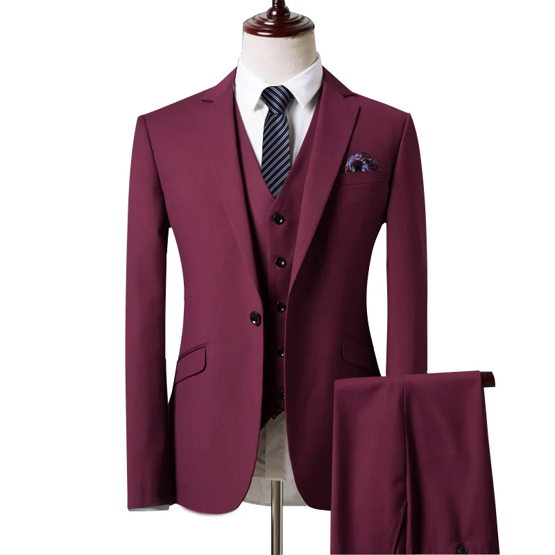 240 (1) Classic Style Groom Tuxedos 3 Color Groomsman Suit Custom Made Man Suit As Wedding suit Homecoming Suits (Jacket+pants+vest)