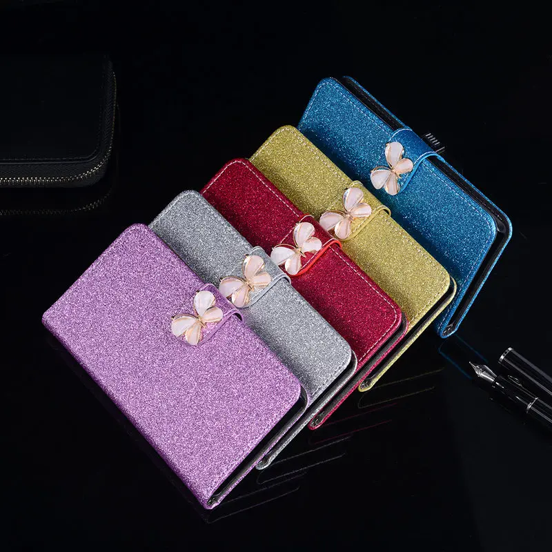 

Case For Lenovo S8 S898T Wallet Shining Coque Flower butterfly Leather Case Stand Flip Phone Protect Cover for Lenovo S898T Bags