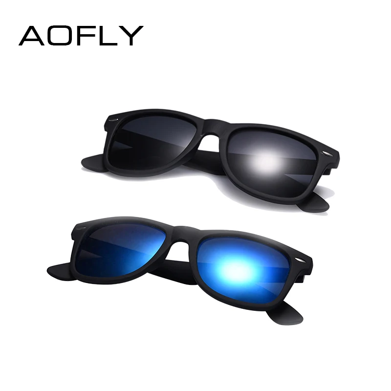 AOFLY, модные солнцезащитные очки, мужские, поляризационные, солнцезащитные очки, мужские, для вождения, зеркала, покрытие, очки, черная оправа, мужские солнцезащитные очки, UV400 - Цвет линз: C5-C4