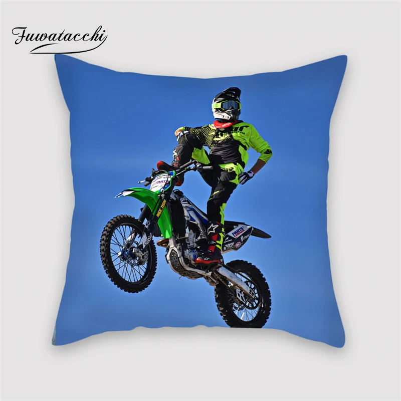 

Fuwatacchi Motorcycle Decoration Printed Skiing Cycling Cushion Cover Pillow Sofa Decorative Extreme Sports Pillowcase