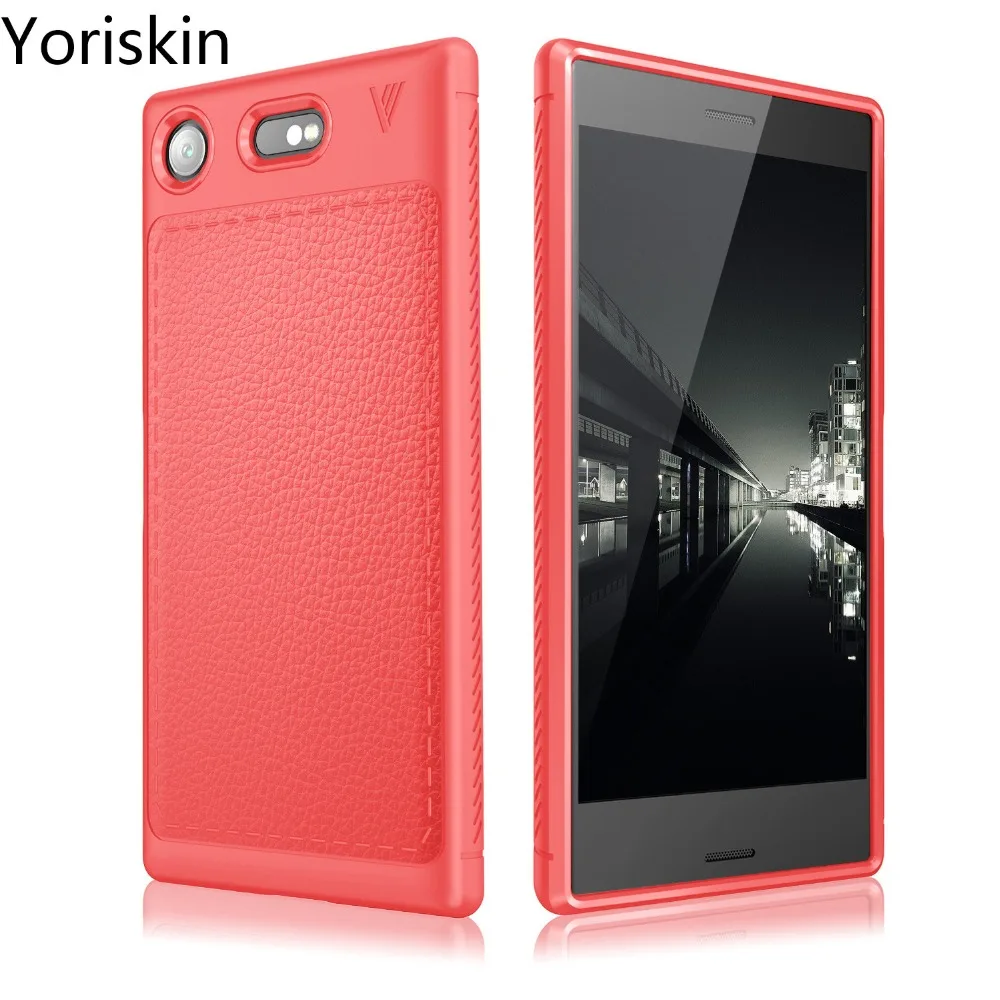 

Red/Luxury Litchi Texture Soft Skin XZ1 Compact TPU Case For Sony Xpeia XZ1 Anti-Dorp Shockproof Case Back Cover Fundas