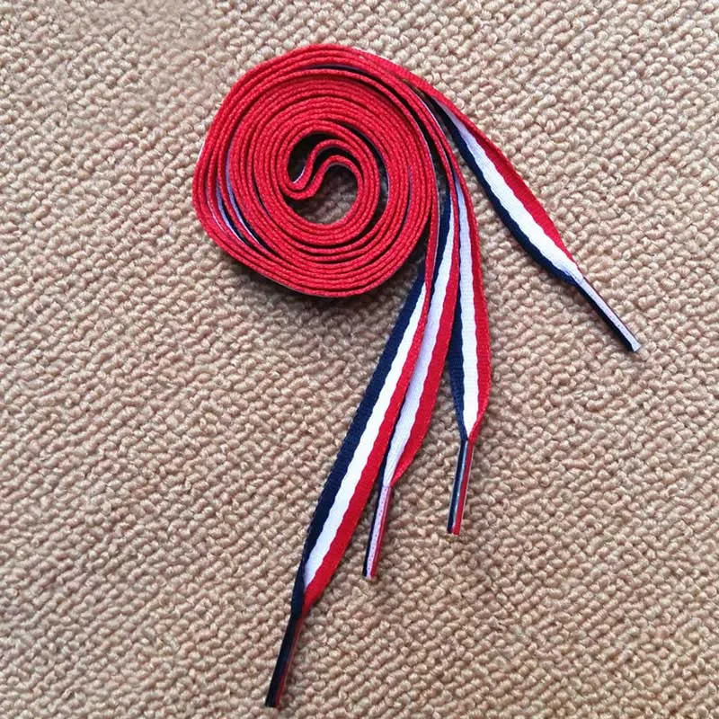 1 Pair Canvas Shoes Color Decorating Pattern Colorful Shoelaces Flat Laces Shoelaces Laces Red White Blue Polyester Stripe Lace